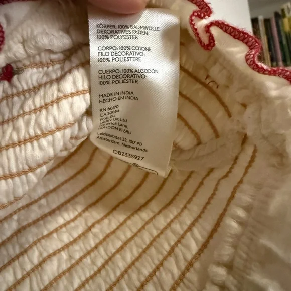 Free People Rose Bud Smocked Tube Top- XS - Picture 10 of 10